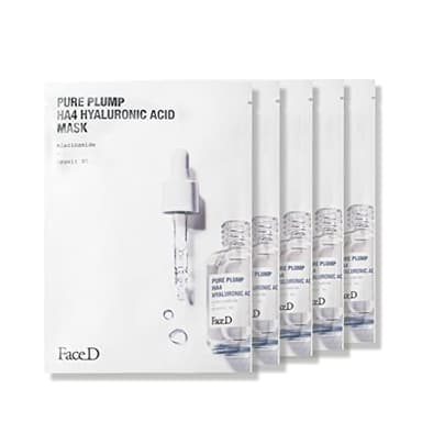Face D - Maschera Viso Pure Plump Idratante con Acido Ialuronico e Provitamina B5, 5 unità