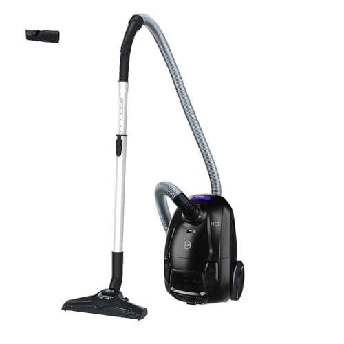 Hoover HE1 Aspirapolvere compatto e potente per pavimenti duri e tappeti, Filtro per la polvere EPA, Capacità del sacco 2,5L, Accessori integrati, Raggio d'azione 7,5m [HEZ107HM]