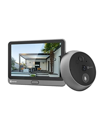 EZVIZ CP4 Spioncino Digitale a Batteria 1080p, Video Spioncino Senza Fili con Display Touchscreen da 4,3" Pollici, Suoneria Campanello Integrata, Visione Notturna, Rilevamento Movimento PIR