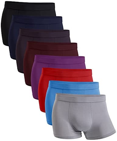 YOULEHE Boxer da Uomo, Biancheria Intima in Morbido bambù, Traspirante, Confezione Multipla, U002 (Confezione da 8), M