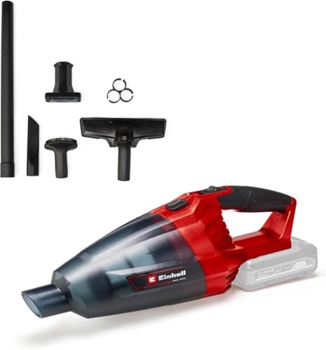 Einhell TE-VC 18 Li-Solo Aspiratore a batteria Power X-Change (18 V, serbatoio 0.54 L, prolunga con bocchetta pavimenti,bocchetta fughe e tessuti, senza batteria e caricabatteria)