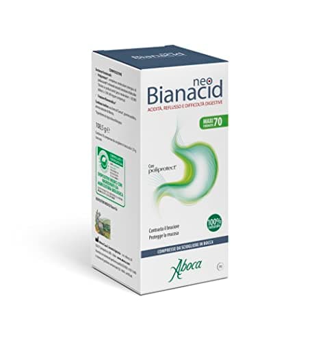 Aboca NeoBianacid 70 Compresse - Acidità, Reflusso e Difficoltà Digestive (70 Compresse, Menta)
