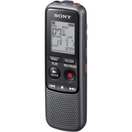 Sony ICD-PX240 Registratore Digitale Mono, Altoparlante Integrato, Jack Cuffie E Microfono, Memoria 4 GB, Batteria Fino A 32 Ore, Nero/Grafite