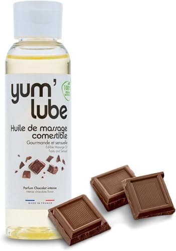 Yum'Lube | Olio massaggio comestibile al Cioccolato – Sensuale per coppia, Corpo rilassante & massaggi intimi