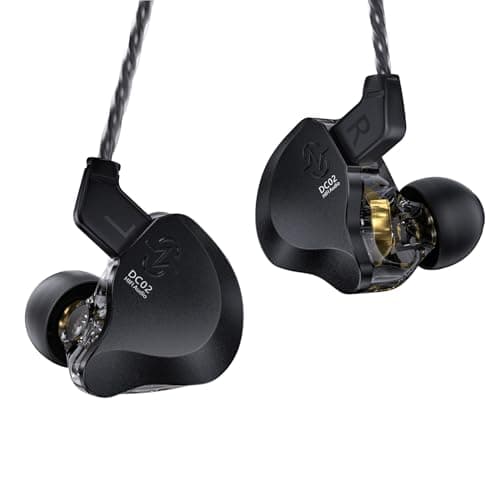 Keephifi CCZ DC02 IEM Auricolari In Ear Monitor,Doppio Circuito Magnetico DD,Cuffie con Filo Gaming in Metallo Satinato Con Diaframma Composito In PU+PET di Alta Qualità per Musicisti,Cantanti,Drummer