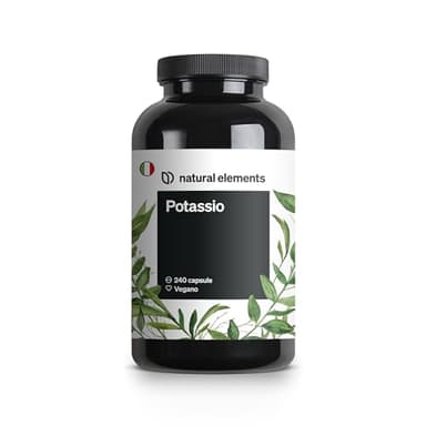 Potassio Integratore – 240 capsule vegane con 800mg di potassio elementare (da citrato di potassio) per dose giornaliera – per la pressione sanguigna, il funzionamento dei muscoli e il sistema nervoso
