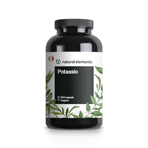 Potassio Integratore – 240 capsule vegane con 800mg di potassio elementare (da citrato di potassio) per dose giornaliera – per la pressione sanguigna, il funzionamento dei muscoli e il sistema nervoso