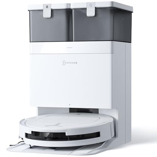 ECOVACS DEEBOT T50 OMNI Robot Aspirapolvere Lavapavimenti, 15000 Pa, Spazzola Laterale Estensibile e Lavapavimenti, ZeroTangle 2.0, lavaggio con acqua calda a 75 ℃, Ultrasottile 81 mm, Bianco