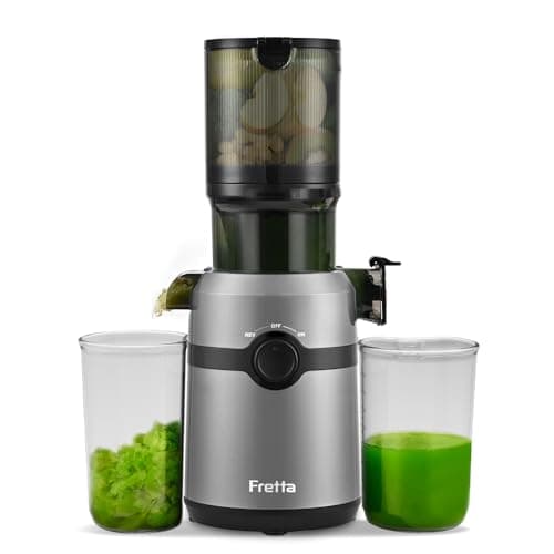 Fretta Estrattore di succo,apertura 108MM e capacità di 1L estrattore frutta e verdura,estrattore a freddo di facile da pulire,senza BPA