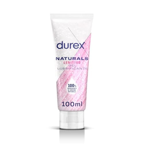Durex Naturals Lenitivo, Lubrificante Sessuale Intimo, Gel per Rapporti Intimi e Secchezza Vaginale, 100% Ingredienti di Origine Naturale, Con Aloe Vera, 100 ml