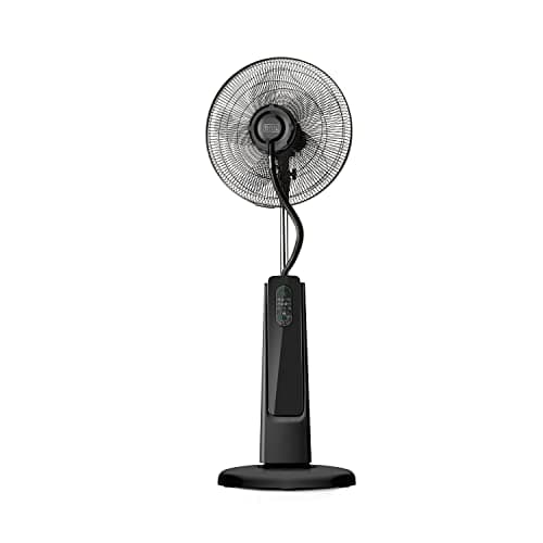 BLACK+DECKER BXMF75E Ventilatore con nebulizzatore, Serbatoio 2L Acqua Nebulizzata, 75 W, Plastica, Nero