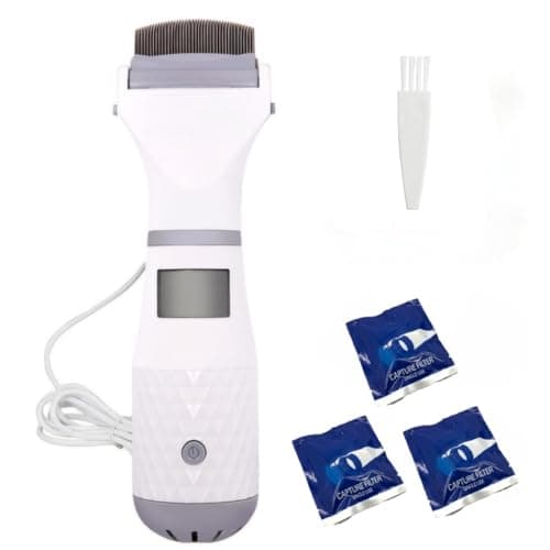 CLOVERSS® Pettine per rimuovere i pidocchi, pettine elettrico con aspirazione, pettine per rimuovere lendini e pidocchi, lendrera, lendrera elettrica, pettine pidocchi, pettine per pidocchi