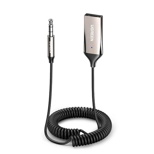 UGREEN Ricevitore Bluetooth 5.3 con Jack AUX da 3,5mm e Adattatore Audio Wireless USB con Microfono Incorporato e Cavo per Auto Altoparlante Domestico Amplificatore