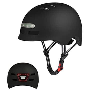 Casco da Bici con Luce di LED Integrato Certificato CE Casco da Bicicletta Ciclismo BMX MTB Pattini Mobilità Urbana Caschetti per Uomini e Donne Adulti Multi-Sport per Rotella Skateboard