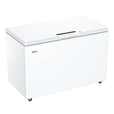 Haier HCE420E Congelatore a Pozzetto, 418 Litri, Statico, Trattamento Antibatterico, Temperatura Regolabile, Luce LED, Classe E, 132x75x89 cm, Bianco