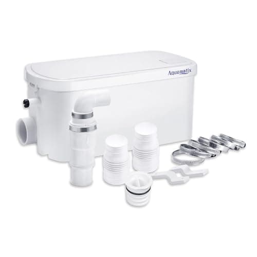 Aquamatix Pompa Doccia 250W Trituratore Pompa Maceratore 8m Distanza di pompaggio verticale 100L/min per docce, lavandini 2 ingressi
