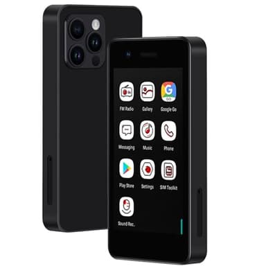 Hipipooo Mini Smartphone, Piccolo Telefono 4G Sbloccato, 2,95 Pollici, Doppia SIM, Batteria 1400mAh, Fotocamera da 2 MP+5 MP, Telefono per Bambini Android 9, Telefono di Backup 2 GB+16 GB（4G-Nero）