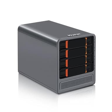 ROUAFWIT Mini PC N100 Nas 4 Bay Soft Router 3-in-1, DDR5 8G RAM 128G NVME SSD Ufficio Desktop Micro Computer Network Storage, 2 x i226V 2.5GbE, Dual Fan, SPK/MIC