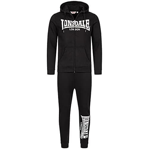 Lonsdale Tuta uomo cappuccio slim fit FEENY XL, Black/White