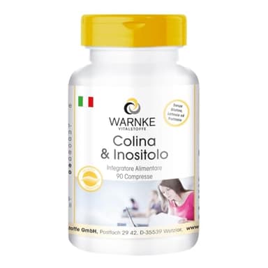 Compresse di colina con inositolo - 90 Compresse | Warnke Vitalstoffe - Qualità da farmacia tedesca