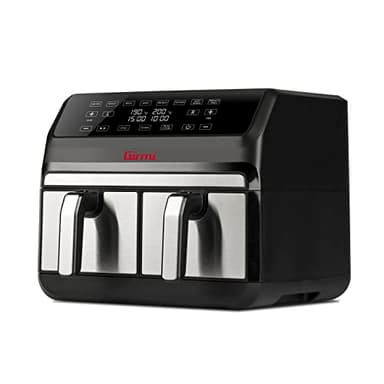 Girmi FG22 Friggitrice ad aria a Due Zone 8 Litri (4+4), 1700W, 8 modalità di cottura, Timer, Display Digitale, Ricettario incluso