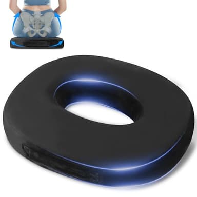 Ciambella Cuscino Sedia, Cuscino ergonomico per il coccige, Cuscino Antidecubito,Favorisce la circolazione sanguigna,Cuscino Coccige Ortopedico,Cuscino Ortopedico Seduta per uffici e sedie(Nero)