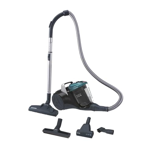 Hoover BR71_B30, Aspirapolvere a traino senza sacco, 700 W, 2 litri capacità bin, 78 Decibel, Mini turbo spazzola, Nero/Verde/Grigio Fumo