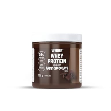 Weider Whey Protein Cream (250g) Gusto Cioccolato Nero, Crema Proteica Spalmabile con 24% di Proteine, con Proteina di Siero del Latte, Senza Zuccheri Aggiunti, Senza Olio di Palma