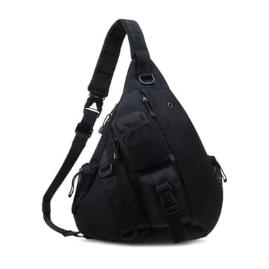 HAWEE Zaino a Tracolla Uomo Impermeabile Borsa a Tracolla Sul Petto Uomo Grande Capacità, Borsa Monospalla Multiscomparti e Multi Tasche - Ideale per Lavoro, Moto e Uso Quotidiano