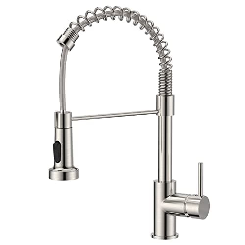 FORIOUS Miscelatore Cucina, Rubinetto Lavello Cucina, Acciaio Inox Ad Alta Pressione Orientabile a 360°Monocomando, Acciaio Inossidabile
