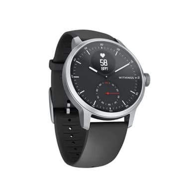 Withings Scanwatch 42 mm Nero, Hybrid Smart Watch with ECG, Heart Rate Sensor And Oximeter, SpO2, Sleep Tracking Unisex-Adult