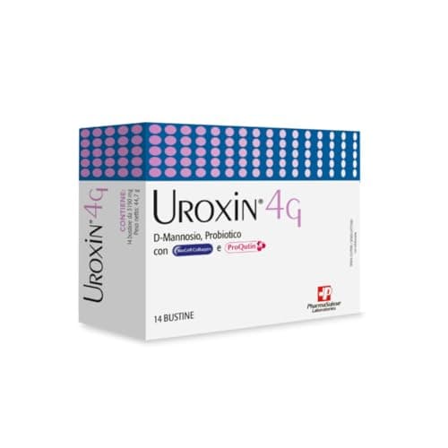 Uroxin®4G Integratore Alimentare per la salute delle vie urinarie - 4 grammi di D-mannosio, BioCell Collagen®, Probiotico e ProQutin™, un'associazione brevetteta di Propoli e Quercetina - 14 bustine