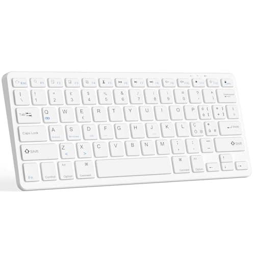 Tastiera Bluetooth Tastiera Senza Fili Ultra-sottile Compatibile con iOS/Android/Windows Sistemas Tastiera Spagnola Ricaricabile per iPad/iPhone/PC/Laptop/Smartphone/Tablet/Computer QWERTY Layout