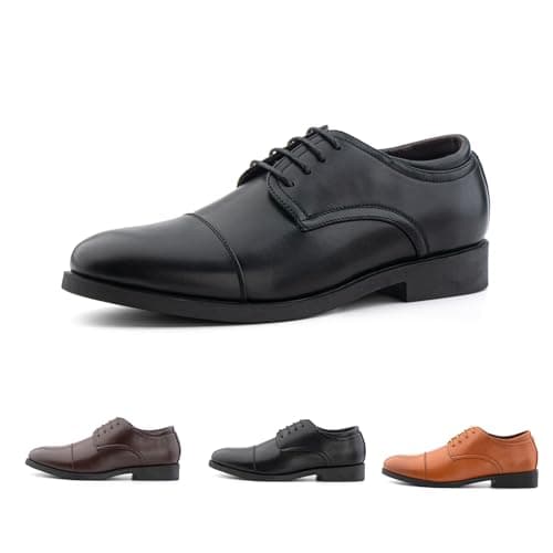 Hitmars Scarpe Eleganti Derby Uomo Scarpe Oxford Uomo Brogue Stringate Vintage Basse Nero N1 EU 42