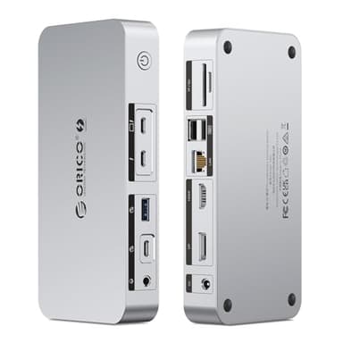 ORICO Thunderbolt 4 Dock, 12 in1 40Gbps Thunderbolt Docking Station Supporta Single 8K/Dual 4K, Daisy Chain, Con 85W di carica, 4xUSB, Ethernet, Compatibile con Mac Mini M4/M4 Pro-TB4