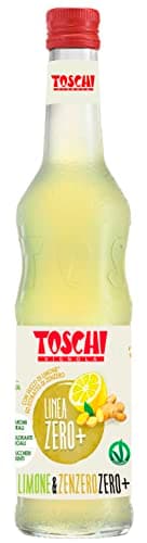 Toschi Zero+ Sciroppo Senza Zuccheri al gusto di Limone e Zenzero in Bottiglia di vetro da 560 ml.