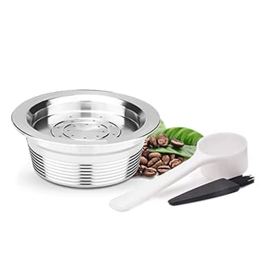 RECAFIMIL Capsula Caffè Riutilizzabile Capsula Caffè in Acciaio Inox per un Mode Mio Jolie, 1 Capsula con Cucchiaio e Pennello