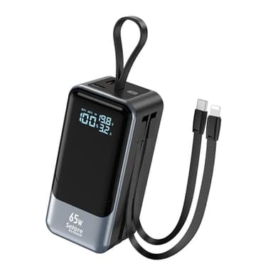 Power Bank 65W, Universale Powerbank Ricarica Rapida Caricatore Portatile, USB C Batteria Portatile Cellulare, Compatibile con MacBook Pro Steam Deck iPhone 16 15 14 13 12 11 Pro Max Mini iPad Galaxy