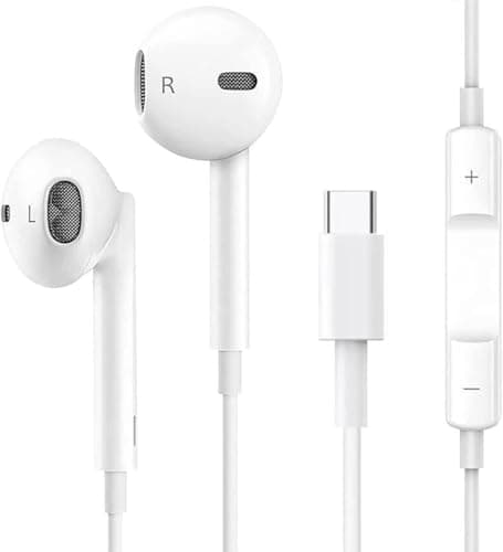 Cuffie USB C,Auricolari Type C con filo y Microfono Hi-Fi Stereo compatibile per iPhone 16/15 Pro Max Plus,iPad Pro Air,Samsung Galaxy S25/S24/S23/S22 A53 A33,Huawei P70/60/50,Google Pixel 8/7,Xiaomi