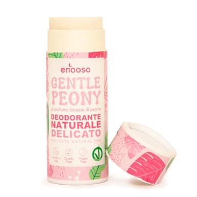 Enooso - Deodorante Naturale Ascelle Solido PEONIA e POMPELMO Delicato, Antiodore e Vegano, Deodorante Senza Alluminio o Bicarbonato, Nichel Tested, Deodorante Solido Made in Italy, 55ml