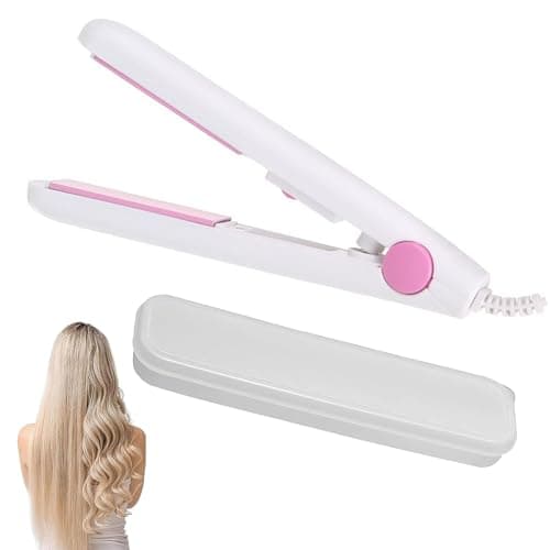 Mini Piastra per Capelli, Piastra per Capelli 2 in 1, Piastra per Capelli Professionale, Piastra Capelli con Scatola Protettiva, Piastre per Capelli Portatile da Viaggio, Riscaldamento Rapido (Bianco)
