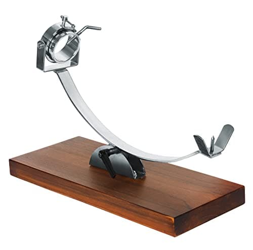 NERTHUS Ham Holder Swivel Head And Adjustable Base Porta prosciutto, Legno Acciaio Inossidabile, Marrone