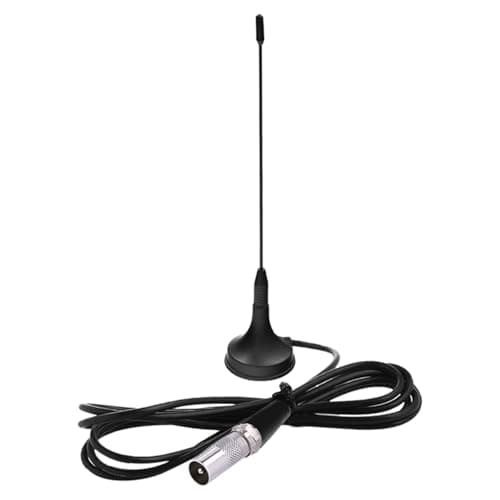 Antenna TV Interna DTA180 - Antenna HDTV Portatile per Digitale Terrestre DTT, DVB-T/DVB-T2, Supporto VHF UHF FM DAB Radio, Base Magnetica, per Casa e Camper,1,5 Metri - Nero