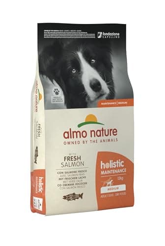 Almo Nature Holistic Maintenance M, Crocchette per Cani Adulti con Salmone Fresco - Sacco da 12 kg