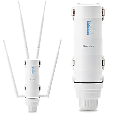 Dual-Band 2.4+5G 1200Mbps Outdoor Access Point Outdoor/Ripetitore WiFi Potente/Wireless Amplificatore WiFi/Mesh WiFi Extender (RJ45, 1xGigabit PoE LAN-Port, 802.11AC, 4 Antenne Esterne, WN572HP3)