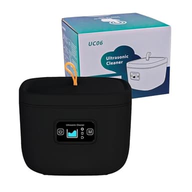 Pulitore ultrasonico per protesi dentarie, 255 ml, pulitore per protesi ad ultrasuoni, dispositivo di pulizia ad ultrasuoni per retainer, paradenti, protesi, testina per spazzolino da denti, occhiali,
