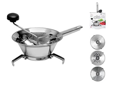 Home Trio Passaverdura con 3 Dischi, Acciaio Inox, 20 cm