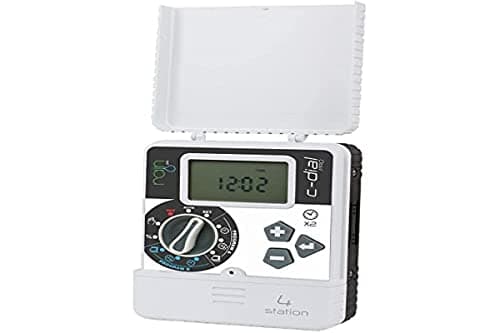 Rain C-Dial Centralina per irrigazione da interno, programmatore elettrovalvole con solenoidi, 4 zone, a 24 V AC