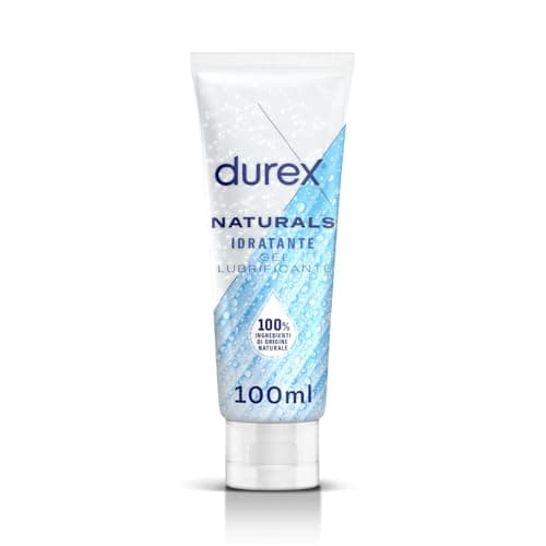 Durex Naturals, Lubrificante Sessuale Intimo, Gel Lubrificante Lenitivo Idratante con Acido Ialuronico per Rapporti Intimi e Secchezza Vaginale, 100% Ingredienti di Origine Naturale, 100ml