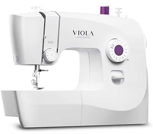 VIOLA Atelier M14 Macchina da Cucire con 14 Punti di Cucitura, Ideale per Principianti, Infilatura Automatica Ago, Doppia Alzata Piedino per Tessuti Spessi, Braccio Libero, Illuminazione a LED